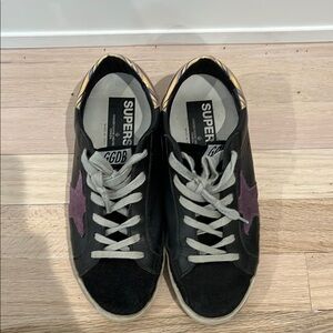 Golden Goose Black and Purple Sneakers